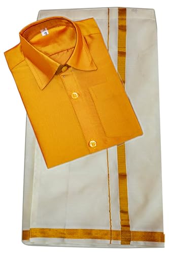 Image of Boys Traditional 12 Colours lining Dhotis & Shirts