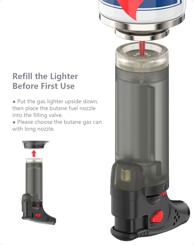 4er-Set Sturmfeuerzeuge, Feuerzeug Sturmfeuerzeug Jetflame, Jet Sturmfeuerzeug Gas Nachfüllbar, ohne Gas