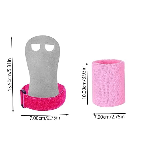 Gogogmee Gymnastics Grips Weightlifting Wristbands Set Durable Non-Slip Protective Gear for Boy Girl Youth for Gymnastics Weightlifting and Fitness Training Pink s
