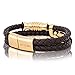 Produktbild Akitsune Gracilitas Lederarmband | Armschmuck Damen Edelstahl Magnetisches Herrenarmband - Gold - Braun 21cm