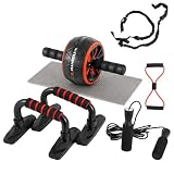 ARATERVIO Bauchroller Trainingsrad für effektives Bauchmuskeltraining – Extra breites Ab Wheel mit Anti-Rutsch Griffen, Kniepad & robuster Stahlkonstruktion für Ganzkörper Fitness Zuhause