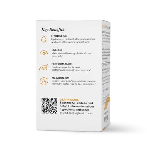Image of Seeking Health Optimal Electrolyte Sticks - Electrolyte Drink for Hydration, Heart & Muscle Recovery Support - Supports Active Lifestyle - Vegan, Gluten-Free & Non-GMO - Orange Flavor, 30 Sticks