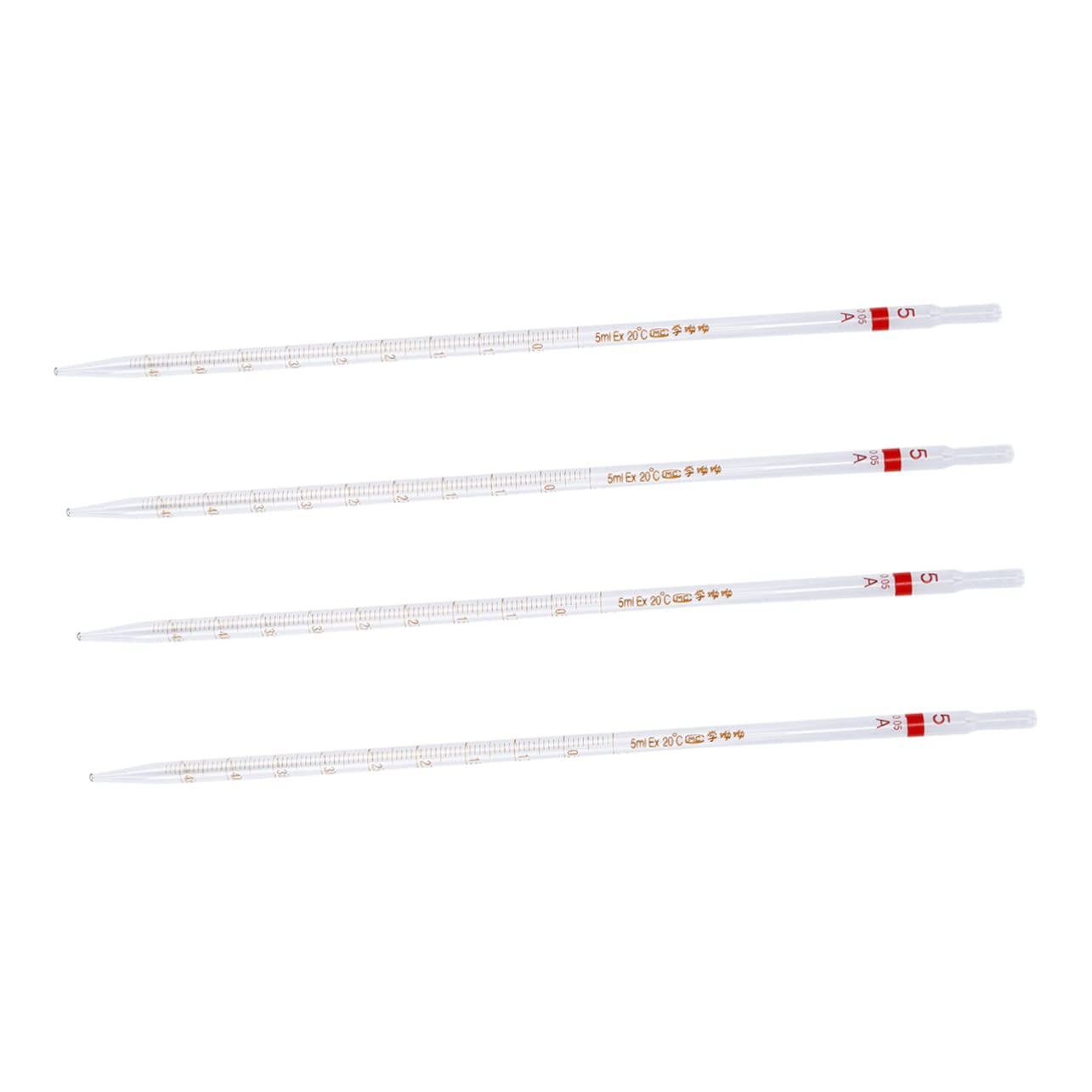4pcs Glass Pipette Ring Pipette Measuring Straw Safe for Lab and Use