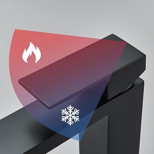 Miniatura 8 de MOSSON Bathroom Sink Faucets Matte Black Vessel Sink Faucets Single Hole Single Handle Bathroom Vanity Faucet for Bath and RV Sinks,Deck Mount Solid