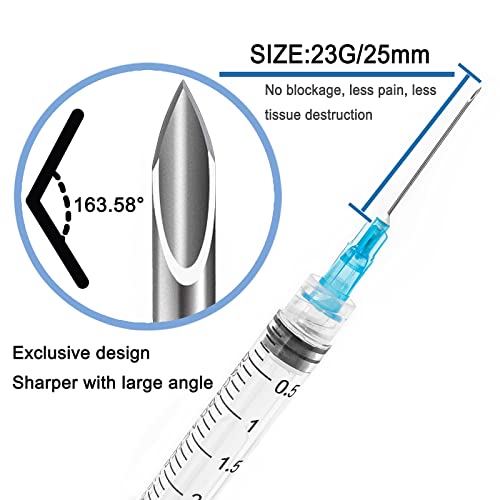 Careach (12Pcs) With 23Ga 1", Each Individually Packed 3Ml Syringe With Needle, Needles For Injections, Needles And Syringes,Jeringas Con Agujas Para Inyectar #TOP2
