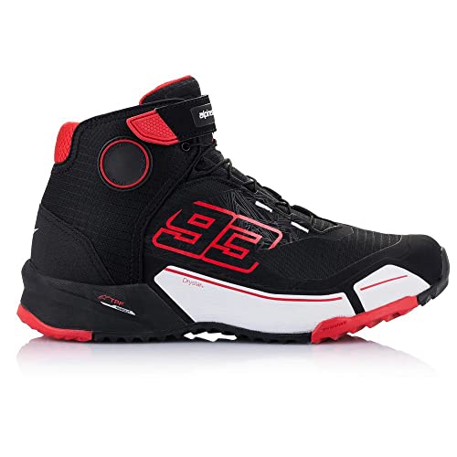 Alpinestars MM93 CR-X Drystar Motorcycle Shoes, Black red white, 10 UK