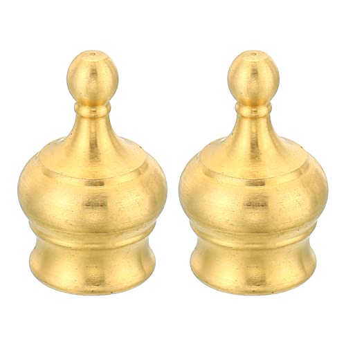 Image of PATIKIL M10 Thread Lamp Finial Cap Knob, 2 Pack Brass Lamp Shade Harp Top Screw Caps Decoration Light Fixture for Table Lamps Floor Lamps 15x23mm