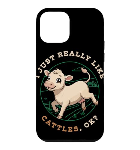 I Just Really Like Cattles Ok�t�@�[���A�j�}�����킢���V�������[�� �X�}�z�P�[�X iPhone 12 mini �p