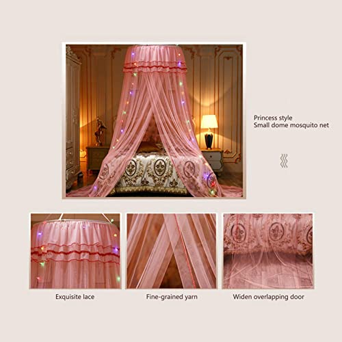 Zzkhgo Mosquito Net For Bed, Princess Round Hoop Sheer Bed Canopy For All Kids Baby,Dome Mosquito Netting Bed Tent Twin Girls Canopy Bed Decor For Baby Crib,Kid Bed And Adult Beds (Pink) #TOP2