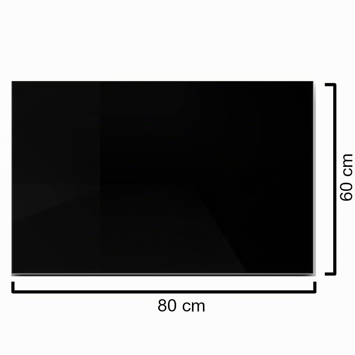 Euro Tische Glasplatte für Kaminofen und Tischplatte in 80x60cm Facettenschliff, Schutzplatte mit 6mm ESG Sicherheitsglas, Funkenschutzplatte, Glasboden für Kamin (Schwarz)