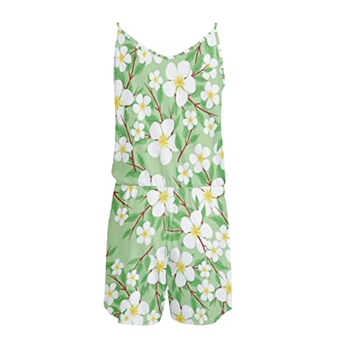 Mint Lime Green Teen Girls Deep V Neck Spandex Coveralls Brunch Adult Onesies Overalls Unitard Sleeveless Camisole Tank Coveralls S #TOP4