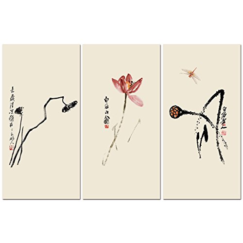 Meishe Art Vintage Poster Print Flower Lotus Chinese Traditional Painting