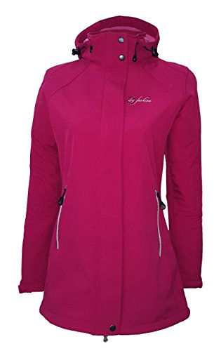 Dry Fashion Damen Softshell Mantel Sylt tailliert Regenmantel Regenjacke, Größe:36, Farbe:sangria Cover