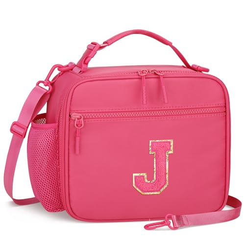 CLOUDWINGS Kids Lunch Box Large Initial Insulated Lunch Bag for Girls