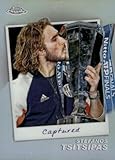 Stefanos Tsitsipas trading Card (Greek Tennis Champion) 2024 Topps Chrome Captured Refractor #CTDST Championship Trophy