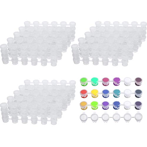 150 Strips 900 Pots Empty Paint Strips Paint Cup Pots Mini Strips Clear Plastic Storage Containers With Lids Art Painting Craft Supplies For Classrooms Schools Paintings Art Festivals (3 Ml) #TOP8