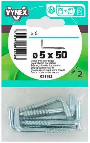 VYNEX 3101780311823 GOND A Tornillo ZINGUE 5X50 CP:2, Gris, Talla Única