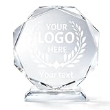 Placca trofeo di cristallo personalizzata con foto con testo del logo, incisione personalizzata e premio stampato UV, regalo di apprezzamento per colleghi, capo, pensionamento, addio