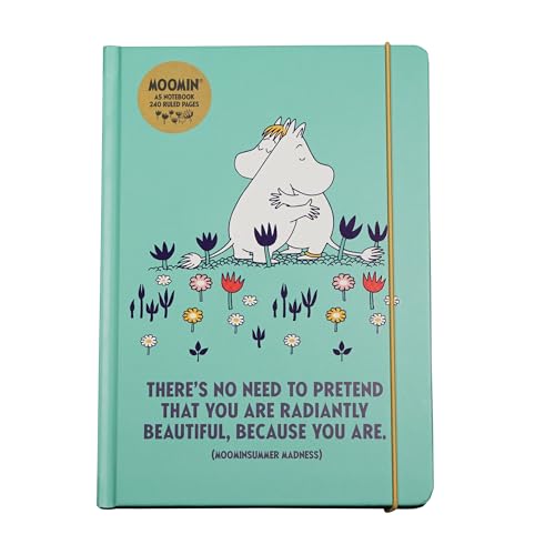 Moomin A6 Composition Notebook Half Moon Bay libreta pequeña verde azulado 4