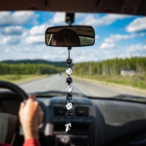 Image of Runyangshi Hanging Car Charm Clearn Crystal Black Obsidian Healing Crystal and Stones Natural Crystals Car Hanging Omament with Chips Stones Accessories Rearview Mirror Decorations