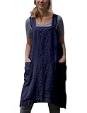 Flygo Women's Casual Cotton Linen Cross Bandage Gardening Works Cooking Baking Aprons Pinafore...
