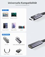 CONMDEX USB C Verlängerung 0.3m USB 3.2 Kabel TypC Stecker auf Buchse Verlängerungskabel 10Gbit/s,5A/100W,4K Video/Audio Sync-Extender Kompatibel mit PSVR2,M1 M2 Max MacBook,Galaxy S23/S22,Pad Mini – Ansicht 5