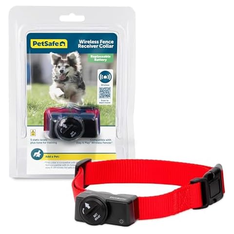 PetSafe Wireless Pet Containment System Receiver Collar - Battery-Operated & Waterproof - Adjustable Receiver Collar with 5 Correction Levels - for Dogs 5lb+ Cover