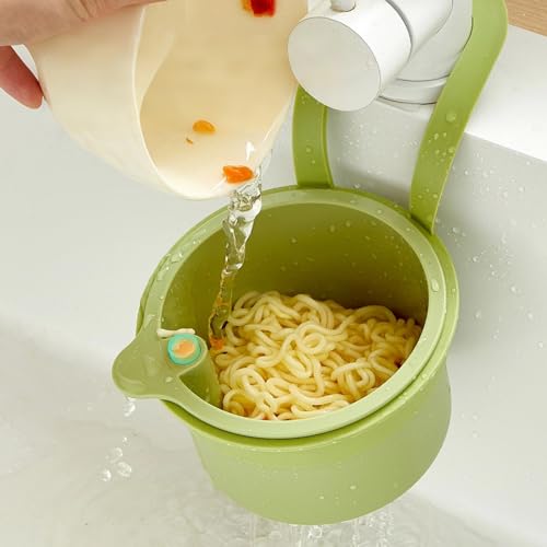 GBGRHM Égouttoir à encastrer – Panier égouttoir à montage sur robinet, anti-rouille pour l'organisation de la cuisine (jaune)