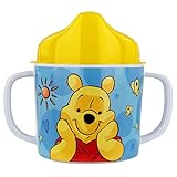Motiv: Disney Winnie the Pooh P:os 68939 - Trinklernbecher mit Disney Winnie the Pooh Motiv, Schnabeltasse für Kinder mit 2 Griffen, Jungen und Mädchen, Füllmenge ca. 200 ml, aus Melamin / ABS (BPA-frei)
