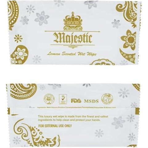 Large Lemon Scented Individually Wrapped Wet Wipes Cover