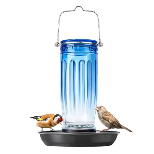 Kingsyard Glass Bird Water Feeder for Outdoors, Hanging Bird Waterer