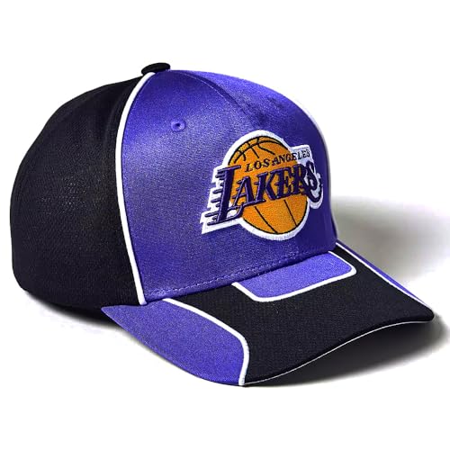 Mitchell & Ness LA Los Angeles Lakers NBA Jersey Snapback Cap, Adjustable Hat Purple Black