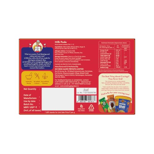 Image of GO DESi Shagun Pack, Milk Peda, 80 grams, Indian Sweet mithai | Shagun Pack Milk Peda
