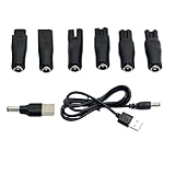 USBシェーバー電源アダプターキット 7個の変換プラグ付き 電源コード5V交換用充電器USBアダプターセット 電気シェーバー、電気理髪器、ひげトリマー、美容師、シ ェ ー バ ー、美容器具、電動美 容師、デスクランプ、清浄機に対応 出張 旅行用 (black) [並行輸入品]