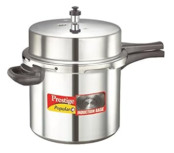 Prestige Popular Plus Induction Base Pressure Cooker, 12 Litres, Outer Lid, Silver, Aluminium