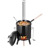 【Große Kapazität】36 L Gulaschkessel, Suppentopfkapazität beträgt 21L, Kann für Versammlungen mit mehreren Personen verwendet werden und ist für 5-10 Personen geeignet.Mit zwei Griffen, leicht zu bewegen
