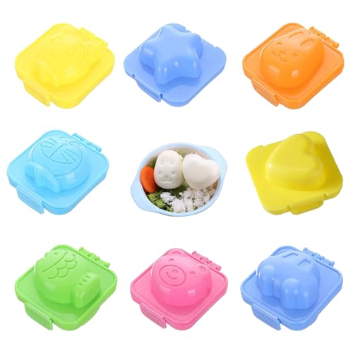 8 Stück Eierformer für Gekochte Eier Sushi Reisform Kunststoff Eier Former Niedlich Onigiri Maker Für Kinder Küche Bento Zubehör