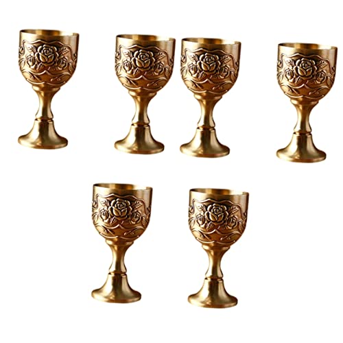 STOBAZA 6Pçscriativoantigovintagecopocoposestilozincotirodomésticocáliceeuropeubrancopequenouísquepa