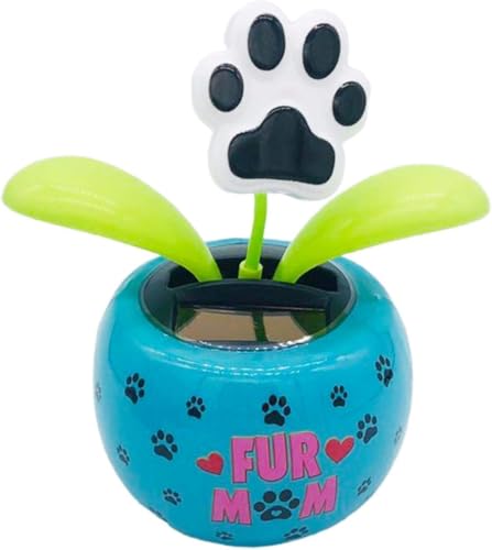 Dog Paw Solar Dancing Flower, Solar Powered Dancing Swinging Flower,Swinging Animated Bobble Dancer Decor for Car Home Desk, Solar Power Kits
