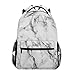 ZOEO White Marble Girls Backpacks Stone Kids School Bookbags Travel Daypack Bag Purse for 3th 4th 5th Grade