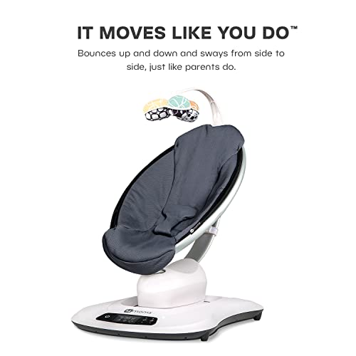 4Moms Mamaroo 4 Multi-Motion Baby Swing + Safety Strap Fastener, Bluetooth Baby Swing With 5 Unique Motions, Cool Mesh Fabric, Dark Grey #TOP1