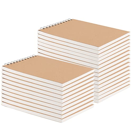 MUKCHAP 25 Pack A6 Spiral Bound Sketchbook, 4x6 Inch Sketch Pads with 60 Sheets/120 Pages for Drawing, Painting