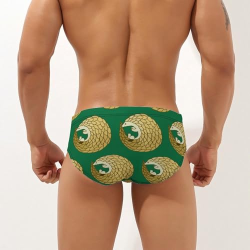 Funny Pangolin Mens Swim Briefs Quick Dry Swimming Trunks Training Swimsuit Low Rise Swimwear2
