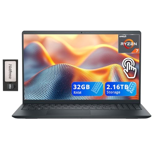 Dell Inspiron 15.6�C���` FHD IPS �^�b�`�X�N���[���m�[�g�p�\�R���AAMD Ryzen 7 7730U�A32GB RAM�A2.16TB�X�g���[�W(2TB SSD+160GB�h�b�L���O�X�e�[�V�����Z�b�g)�AAMD Radeon Gra