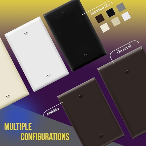 ENERLITES 10 Pack Mid-Size Blank Wall Plate Cover, No Device, 1-Gang, Brown by ENERLITES - Used condition - Image 7