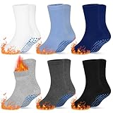 ARERWA Rutschfeste Kinder socken 5-7 Jahre Jungen Mädchen 6 Paar Baby Anti Rutsch Socken Gemütliche warme Griffsocken für Kinder Kleinkinder