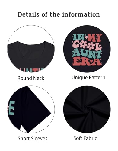 Oversized in My Aunts Era Shirts for Women Auntie Tshirt Funny Aunt Letter Print Gift Tee Tops4