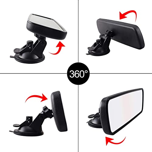 Anti-Glare Rear View Mirror, Universal Car Truck Interior Rearview Mirror Hd Wide Angle Convex Rear View Suction Cup White Mirror For Car Truck Suv Boats (Rear View Mirror) #TOP2