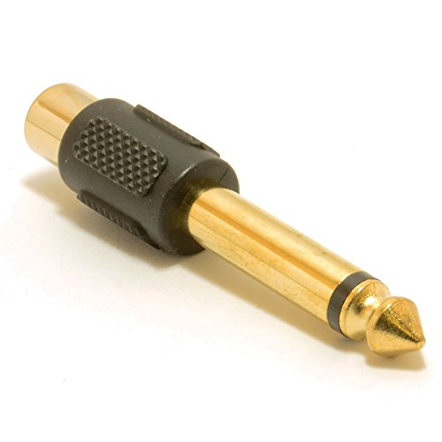 kenable RCA Phono Socket to Large 6.35mm 6.35 mm 1/4 inch Jack Adapter - Mono