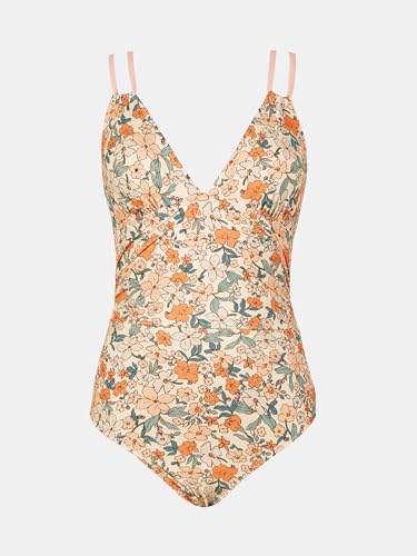 Image of CUPSHE Women's V Neck One Piece Cutout Tummy Control Swimsuit | Double Adjustable Straps,Back Cutout,O Ring,Soft Removable Cups,Flattering Bathing Suit For Vacation And Beach